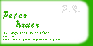 peter mauer business card